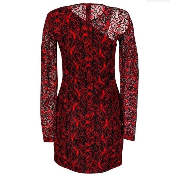 Parker Asymmetrical Long Sleeve Lace Cocktail Dress Size S - Picture 1 of 9